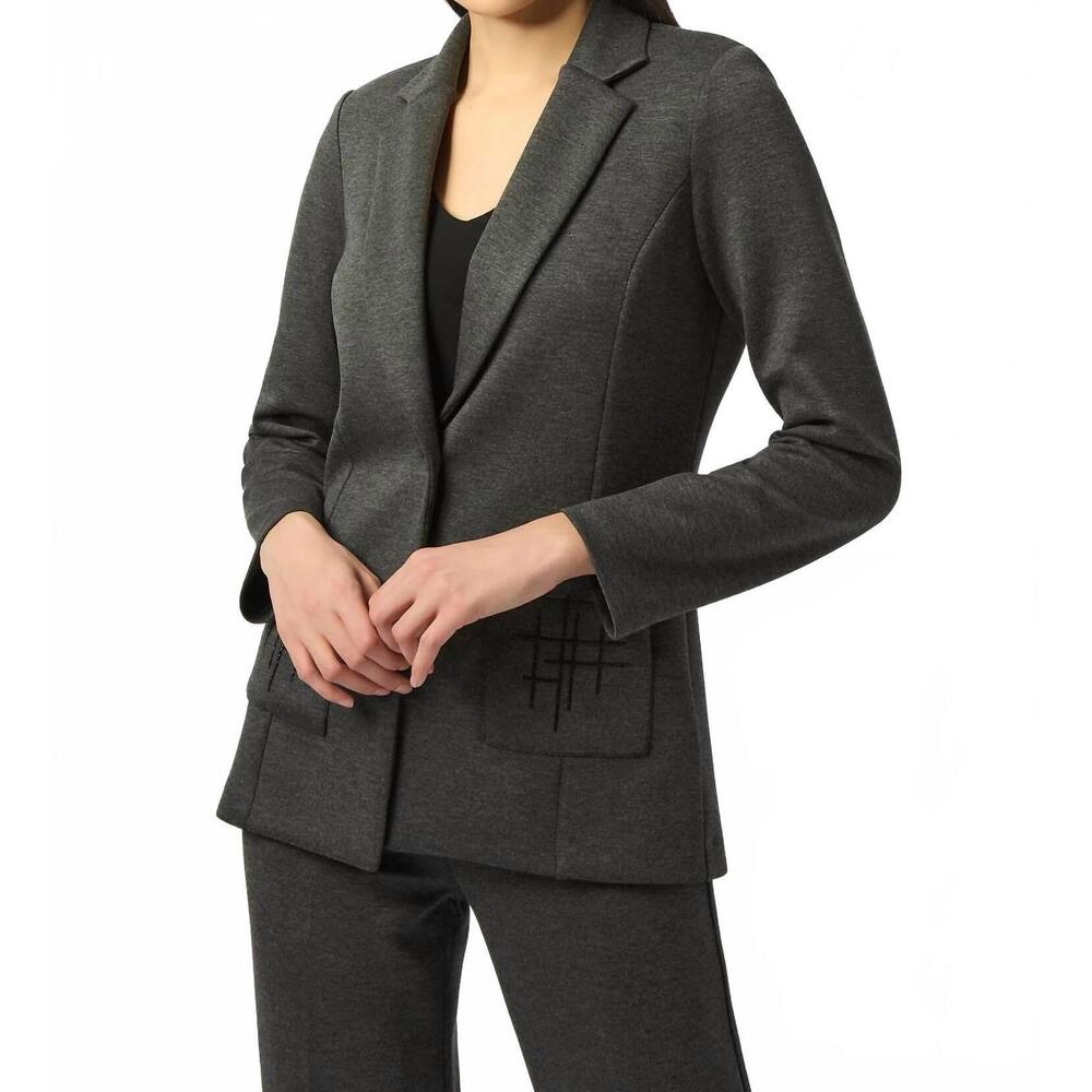 NEW JOSEPH RIBKOFF fitted blazer jacket in grey melange